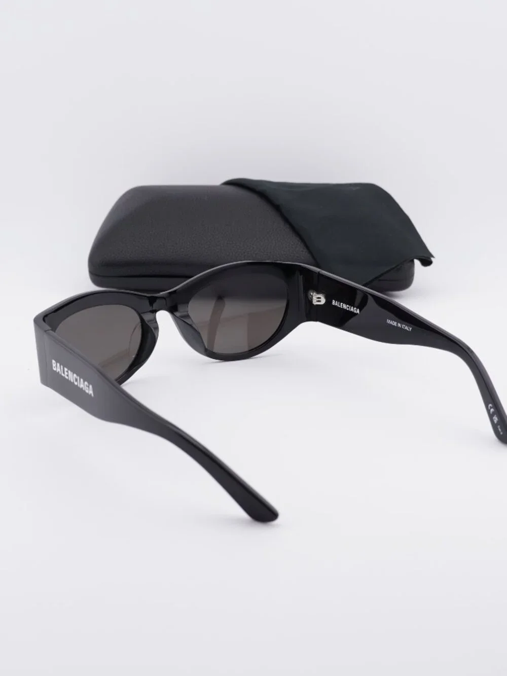 Balenciaga BB0330SK 001 Cat Eye Sunglasses - Black / Grey